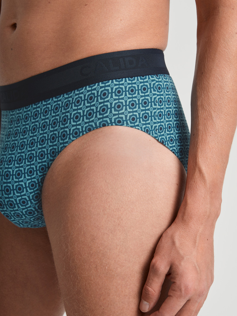 Sous Vêtement Calida Grafic Cotton Brief Bleu Homme | VQK-9988752