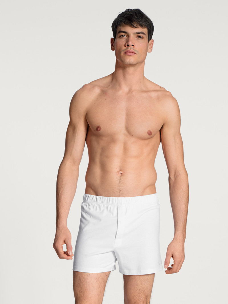 Sous Vêtement Calida Cotton Code Boxer Shorts With Fly Weiss Homme | WVX-2120060