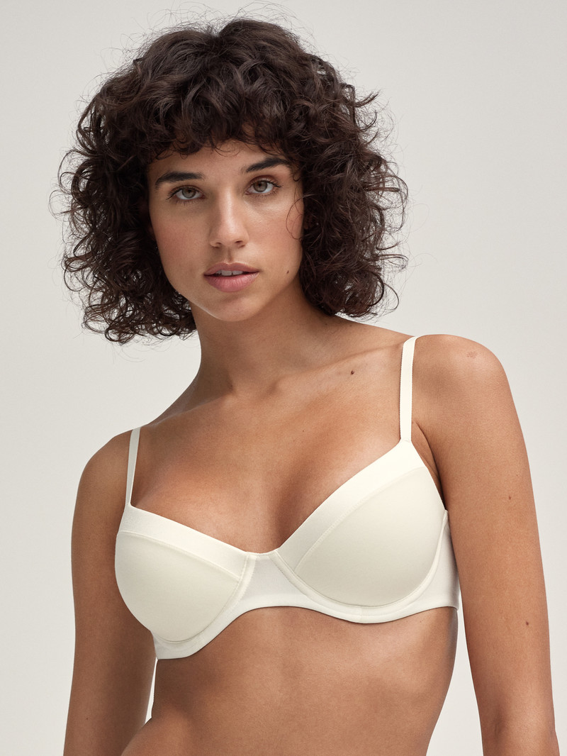 Sous Vêtement Calida Cate T-shirt Bra Alabaster Crème Femme | WYP-1529643