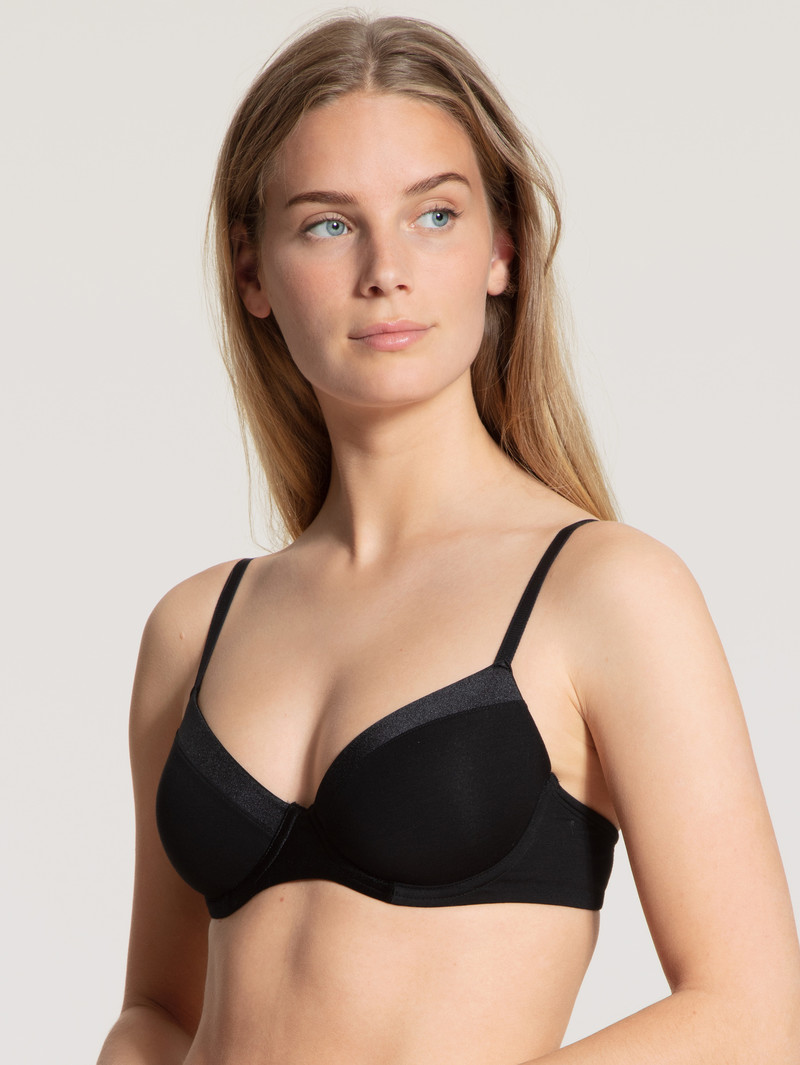 Sous Vêtement Calida Cate T-shirt Bra Schwarz Femme | LCF-1450901