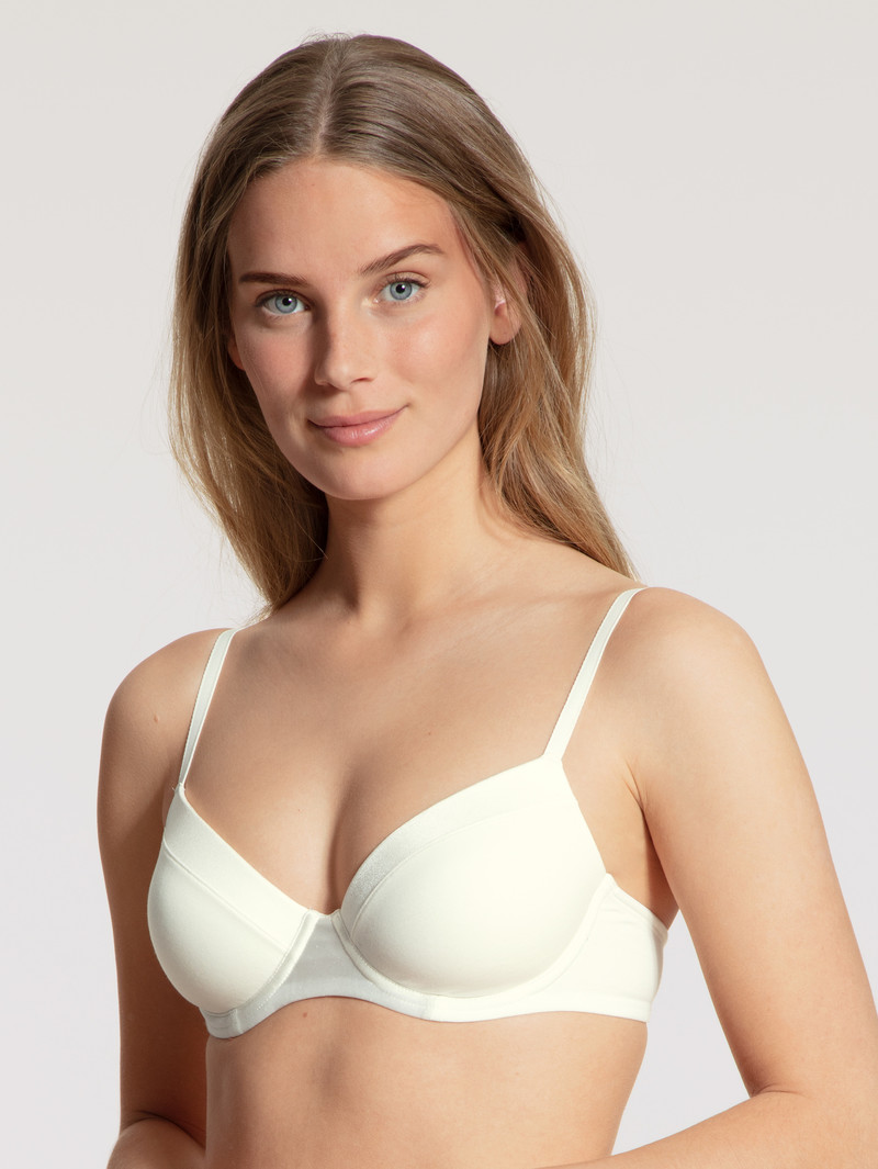 Sous Vêtement Calida Cate T-shirt Bra Alabaster Crème Femme | WYP-1529643