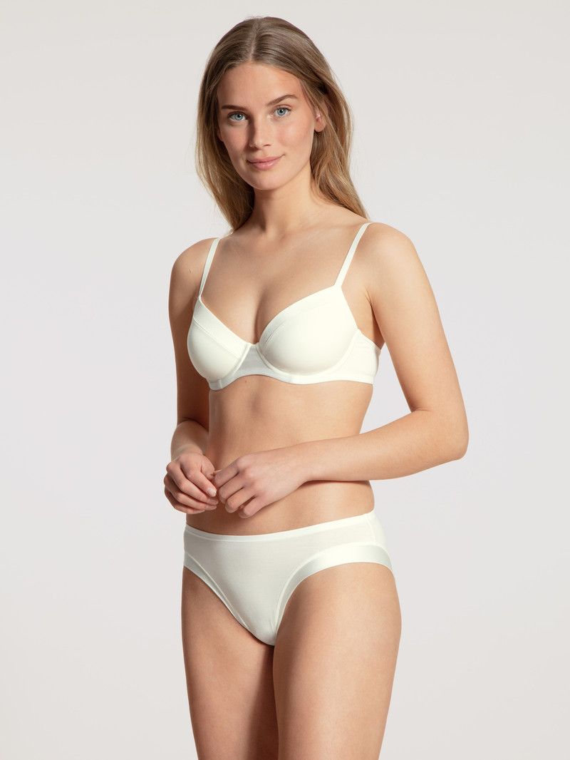 Sous Vêtement Calida Cate T-shirt Bra Alabaster Crème Femme | WYP-1529643