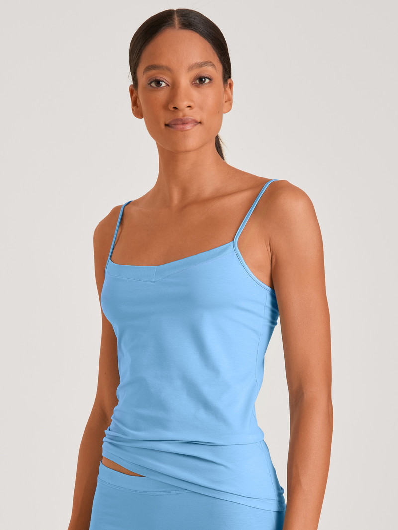 Sous Vêtement Calida Cate Spaghetti Top Bleu Femme | KTP-9653238