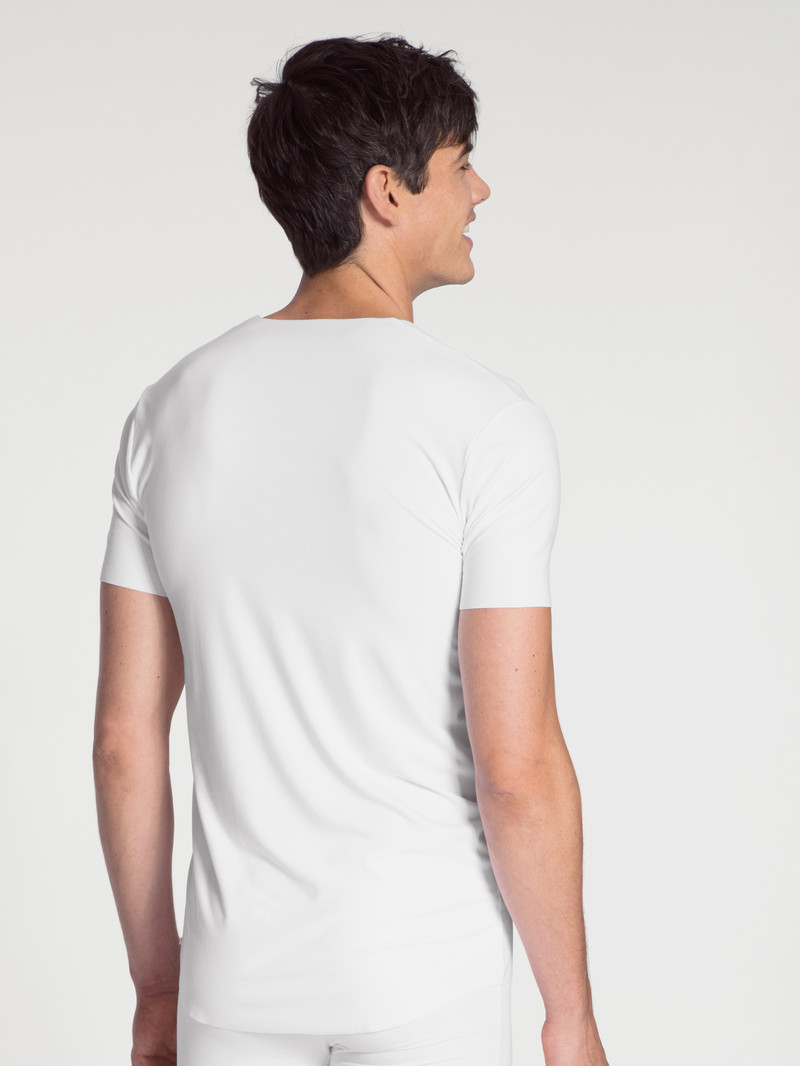 Sous Vêtement Calida Clean Line V-shirt Weiss Homme | OZA-8212096