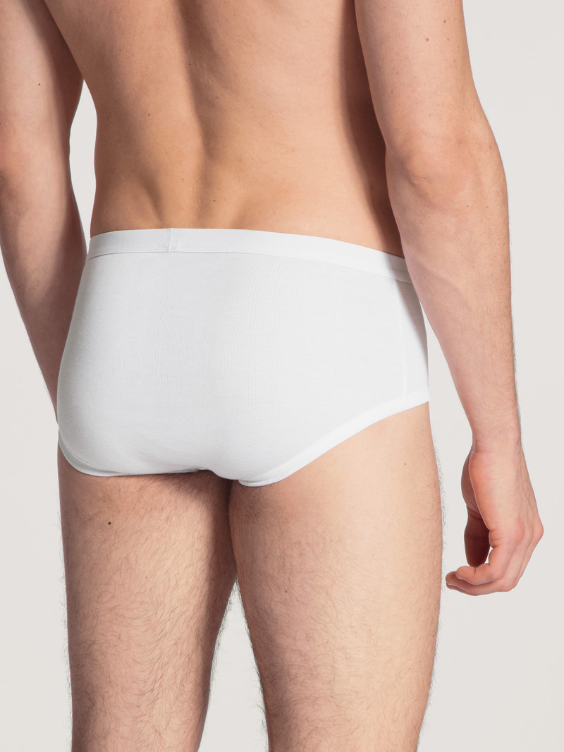 Sous Vêtement Calida Twisted Cotton Classic Brief With Fly Weiss Homme | MOI-4961224