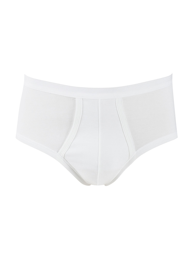 Sous Vêtement Calida Twisted Cotton Classic Brief With Fly Weiss Homme | MOI-4961224