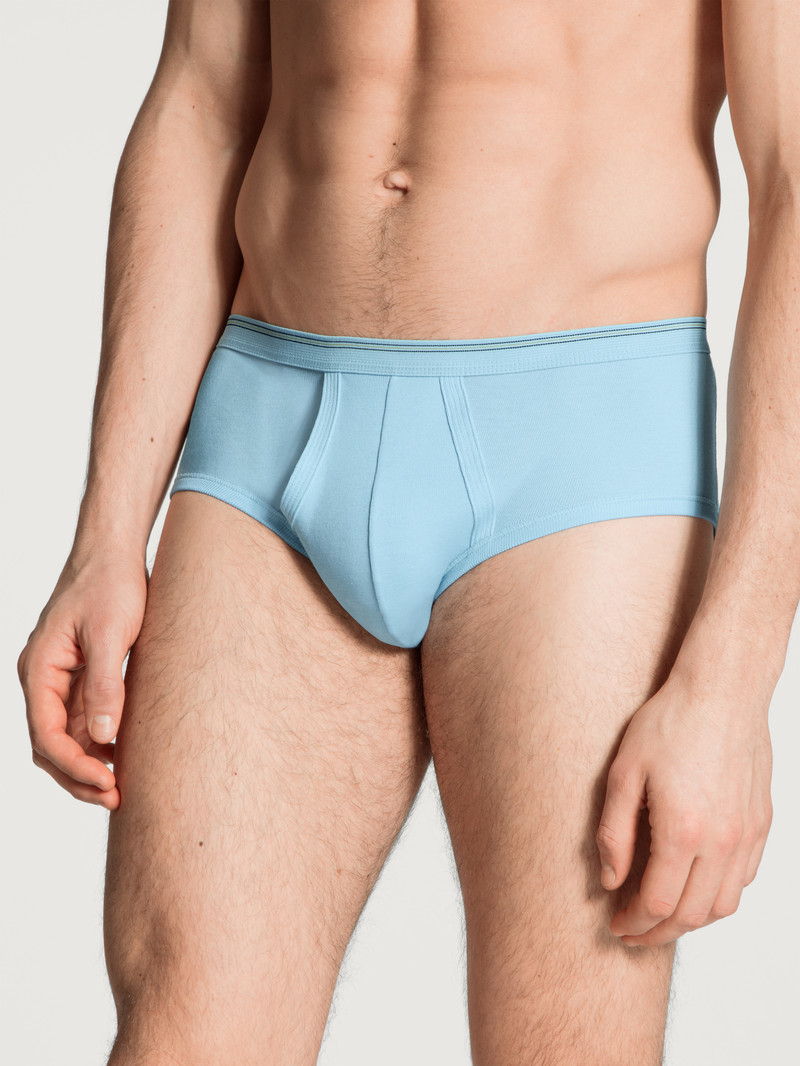 Sous Vêtement Calida Twisted Cotton Classic Brief With Fly Eisblau Homme | QJZ-4574622