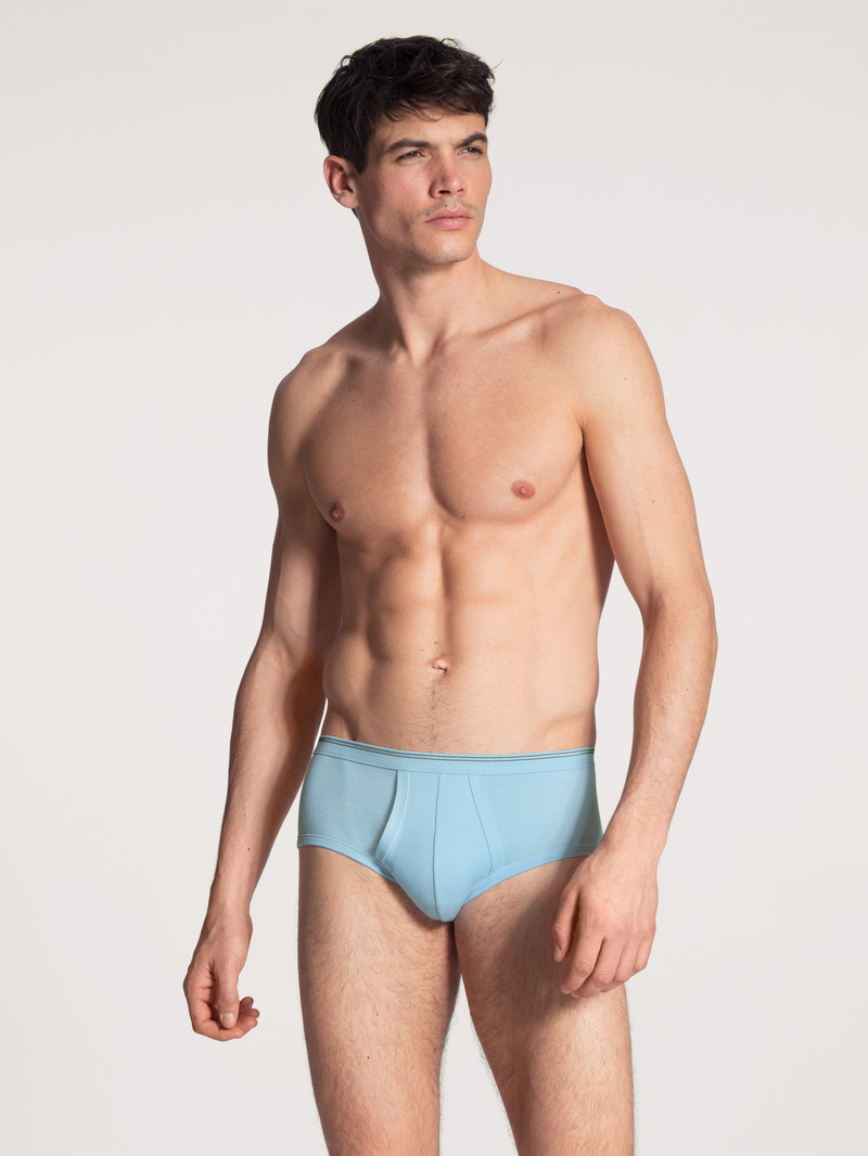 Sous Vêtement Calida Twisted Cotton Classic Brief With Fly Eisblau Homme | QJZ-4574622