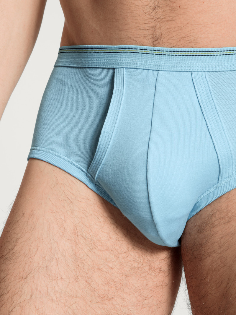 Sous Vêtement Calida Twisted Cotton Classic Brief With Fly Eisblau Homme | QJZ-4574622