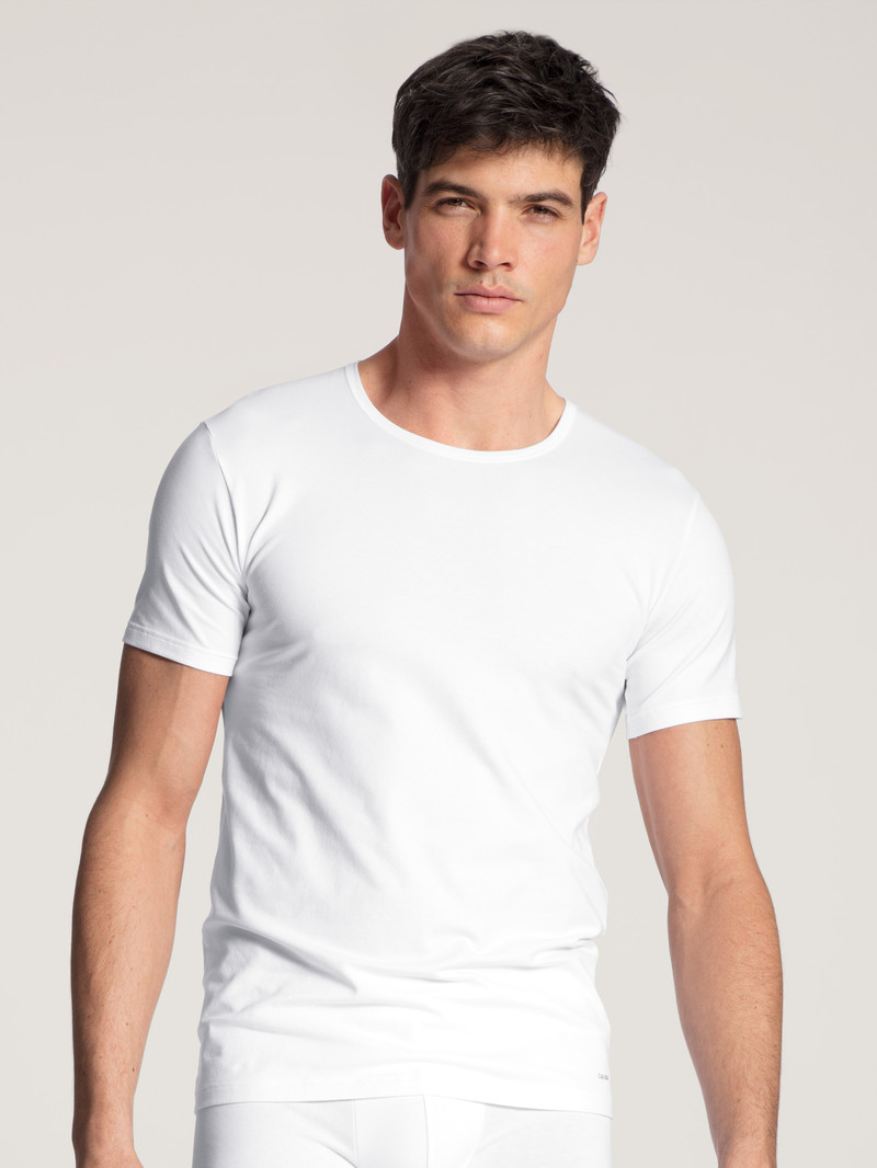 Sous Vêtement Calida Cotton Code T-shirt Weiss Homme | NQK-3631508