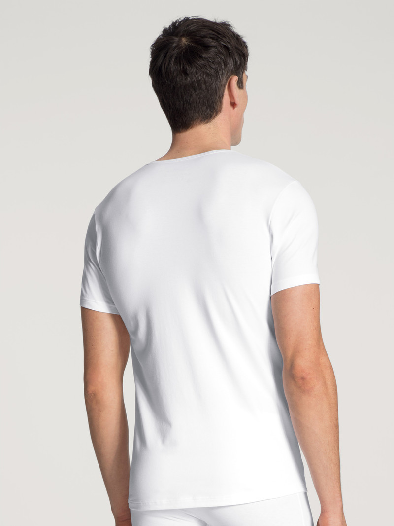 Sous Vêtement Calida Cotton Code T-shirt Weiss Homme | NQK-3631508