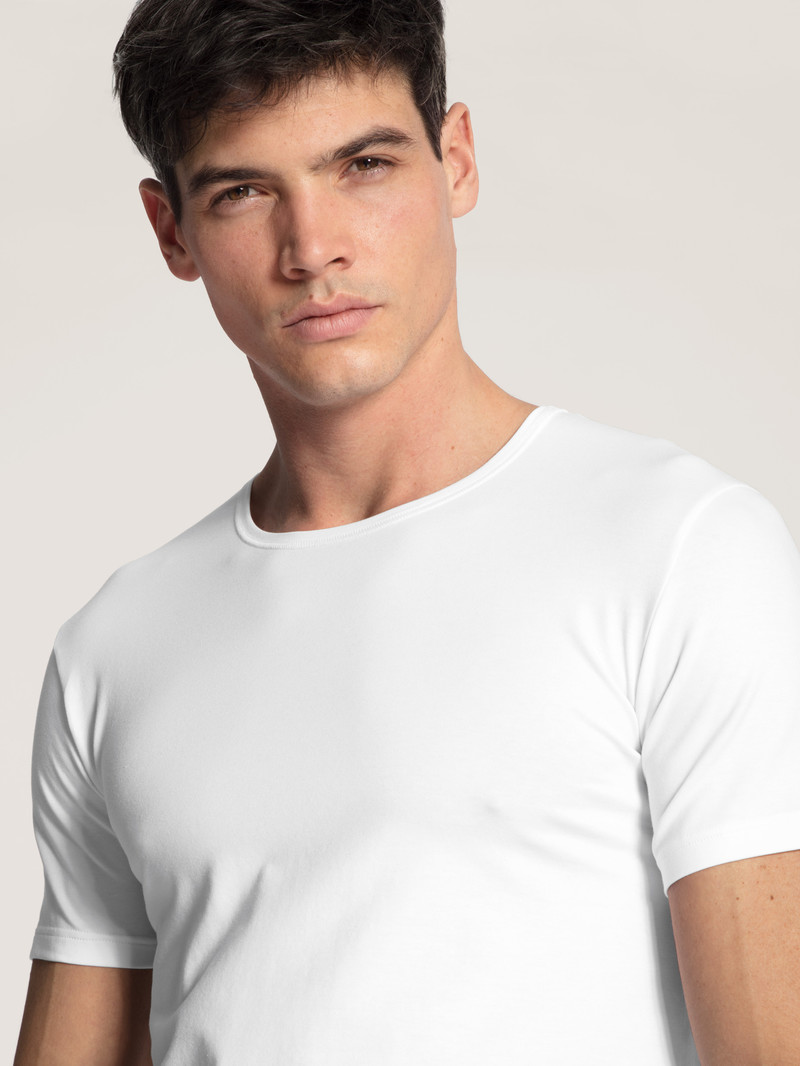 Sous Vêtement Calida Cotton Code T-shirt Weiss Homme | NQK-3631508