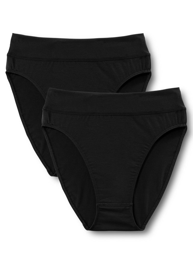 Sous Vêtement Calida Elastic Duopack Brief Soft Waistband, High Waist Schwarz Femme | ZEZ-4464328