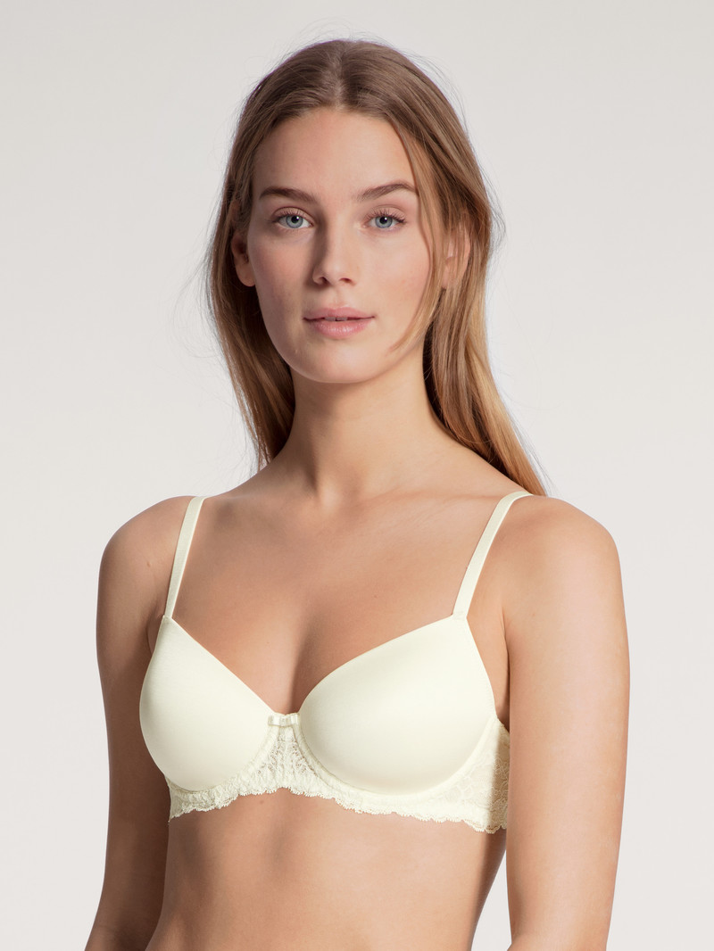 Sous Vêtement Calida Sensual Secrets Underwired T-shirt Bra With Padding Alabaster Crème Femme | GGO-2774128