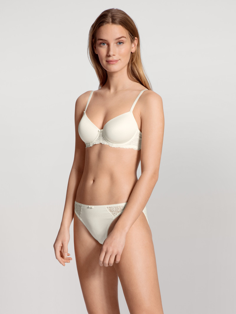 Sous Vêtement Calida Sensual Secrets Underwired T-shirt Bra With Padding Alabaster Crème Femme | GGO-2774128