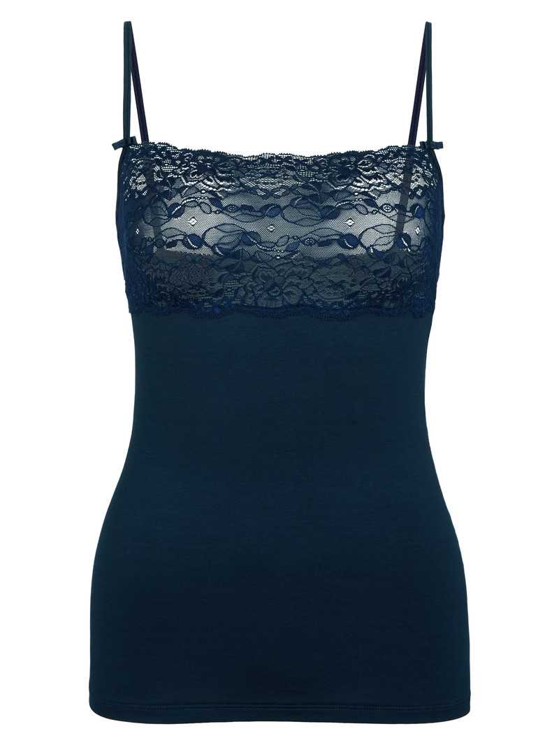 Sous Vêtement Calida Sensual Secrets Spaghetti Strap Top With Lace Bleu Femme | SVV-9670160