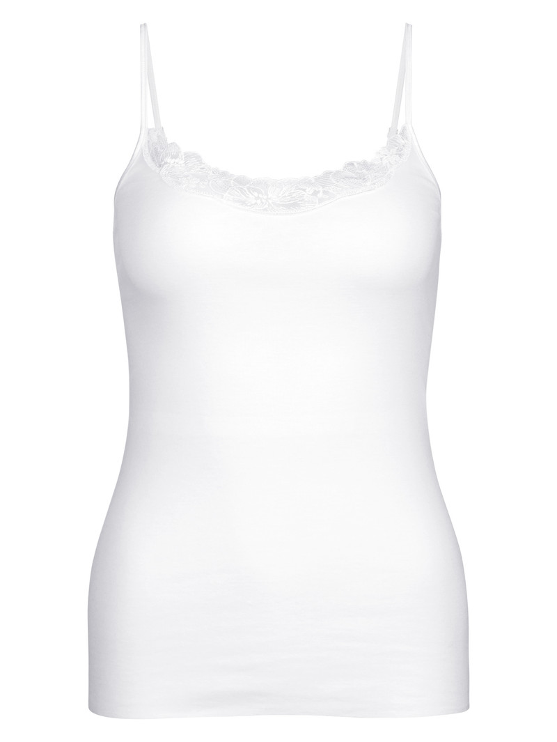 Sous Vêtement Calida Cotton Desire Spaghetti Top Weiss Femme | LQK-9474063