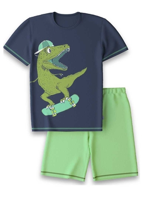 Pyjama Calida Kids Dino Short Pyjama Bleu Enfant | IAL-4249097