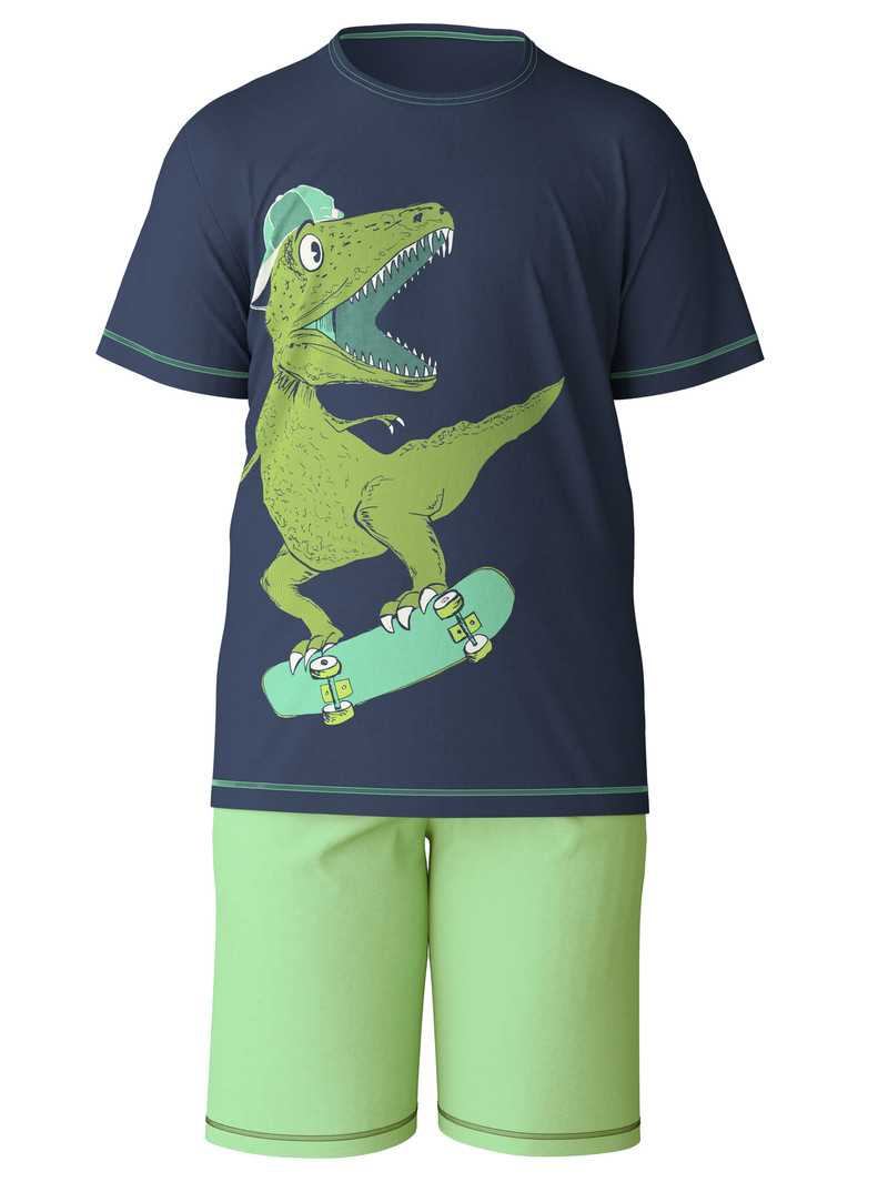 Pyjama Calida Kids Dino Short Pyjama Bleu Enfant | IAL-4249097