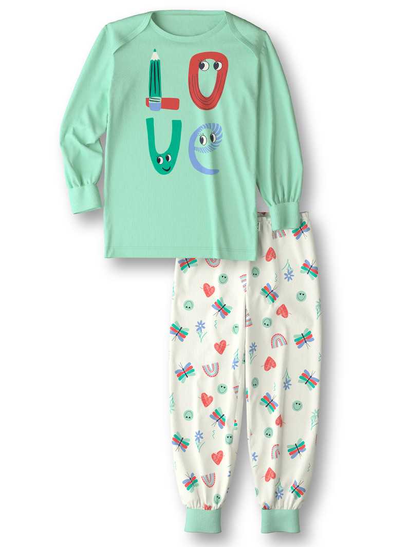 Pyjama Calida Toddlers Doodle Pyjama With Cuff Vert Enfant | YJX-3346225