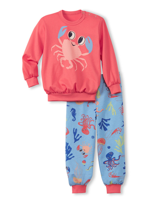 Pyjama Calida Toddlers Ocean Pyjama With Cuff Noir Corail Enfant | ULU-4774511