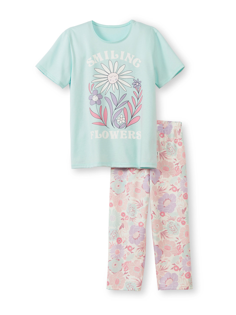 Pyjama Calida Kids Flowers 3/4 Pyjama Bleu Enfant | EMB-5179151