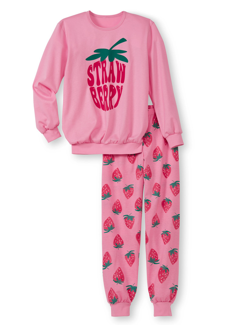 Pyjama Calida Kids Strawberry Pyjama With Cuff Rose Enfant | EXC-3320275