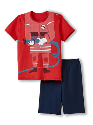 Pyjama Calida Toddlers Fireman Children Short Pyjamas Rouge Enfant | WGX-6405239