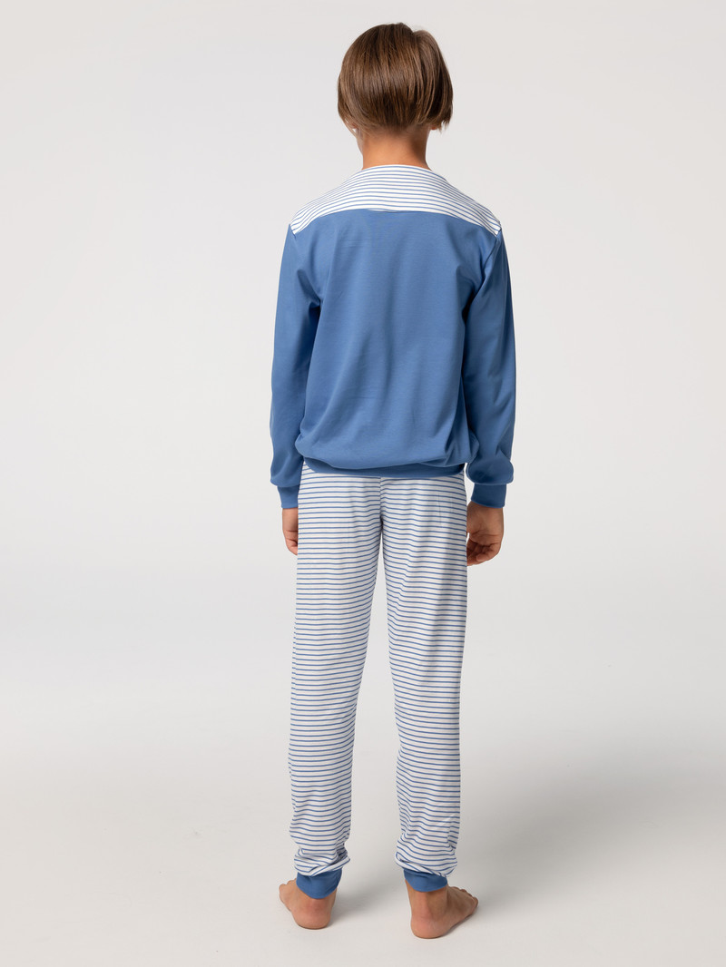 Pyjama Calida Boys Youngster Pyjama With Cuff Bleu Enfant | UBE-5256594