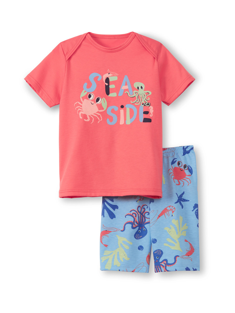 Pyjama Calida Toddlers Ocean Short Pyjama Noir Corail Enfant | SAV-5056030