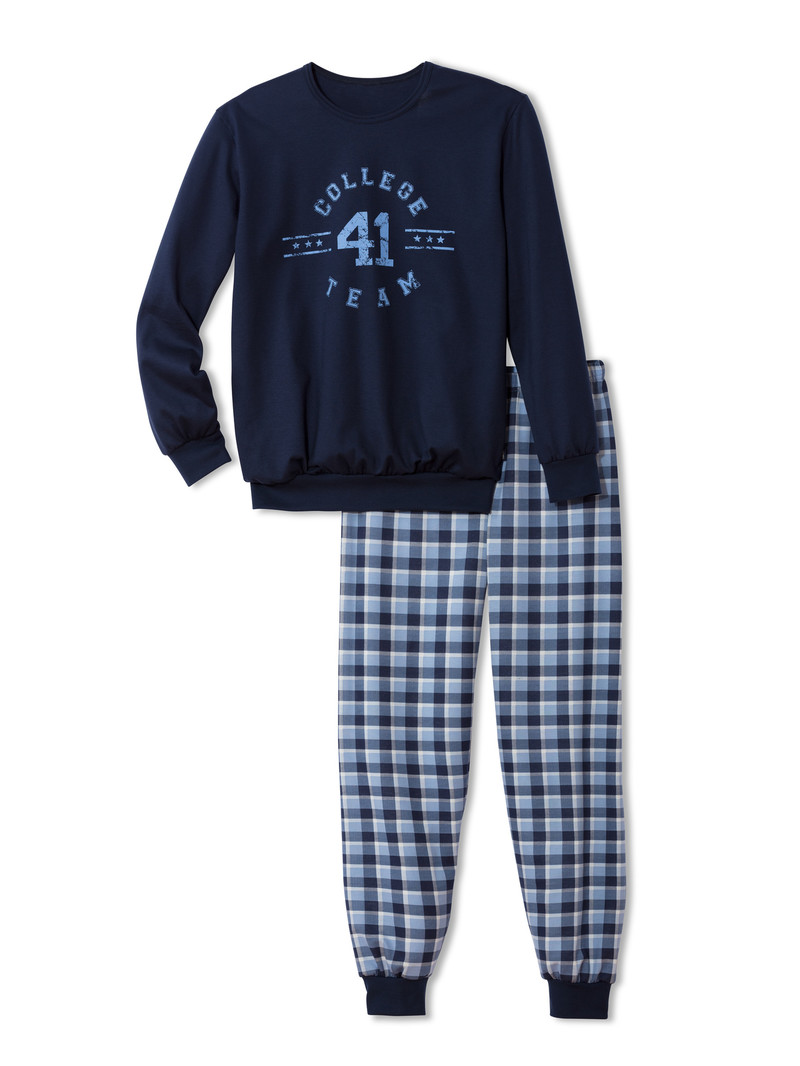 Pyjama Calida Boys Nights Pyjama With Cuff Bleu Enfant | VKL-6425785