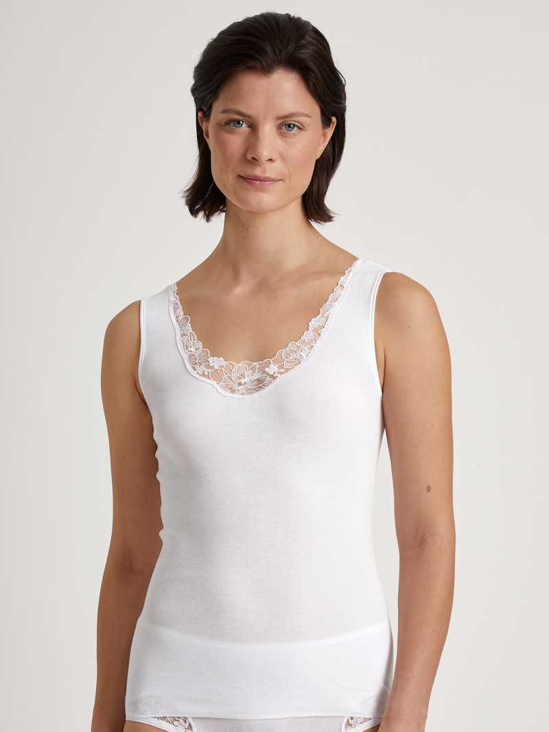 Sous Vêtement Calida Cotton Desire Tank Top Weiss Femme | SXV-3712751