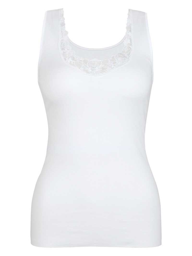 Sous Vêtement Calida Cotton Desire Tank Top Weiss Femme | SXV-3712751