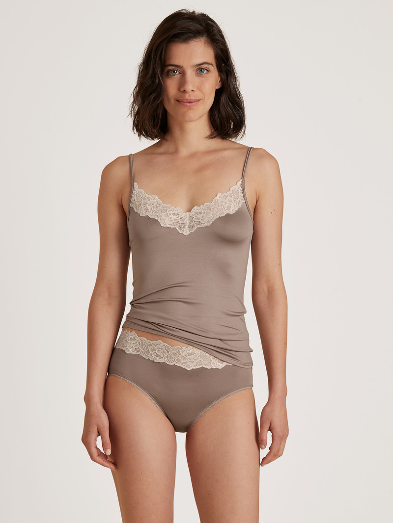 Sous Vêtement Calida Glamorous Lace Panty Etherea Taupe Femme | FVL-3422212