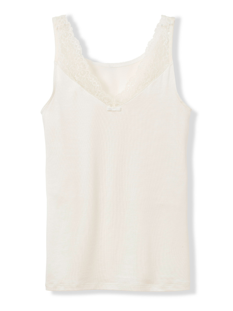 Sous Vêtement Calida Sensual Secrets Tank Top Alabaster Crème Femme | DOA-8157605