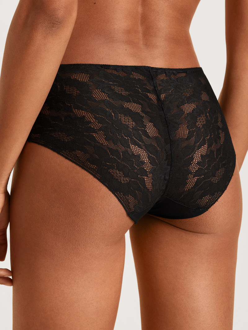 Sous Vêtement Calida Natural Skin Lace Brief, Cradle To Cradle Certified Noir Femme | IZK-8510670