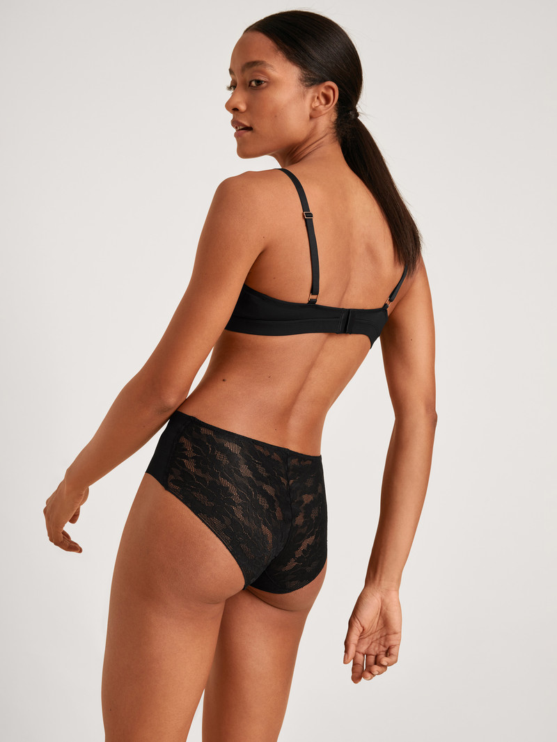 Sous Vêtement Calida Natural Skin Lace Brief, Cradle To Cradle Certified Noir Femme | IZK-8510670