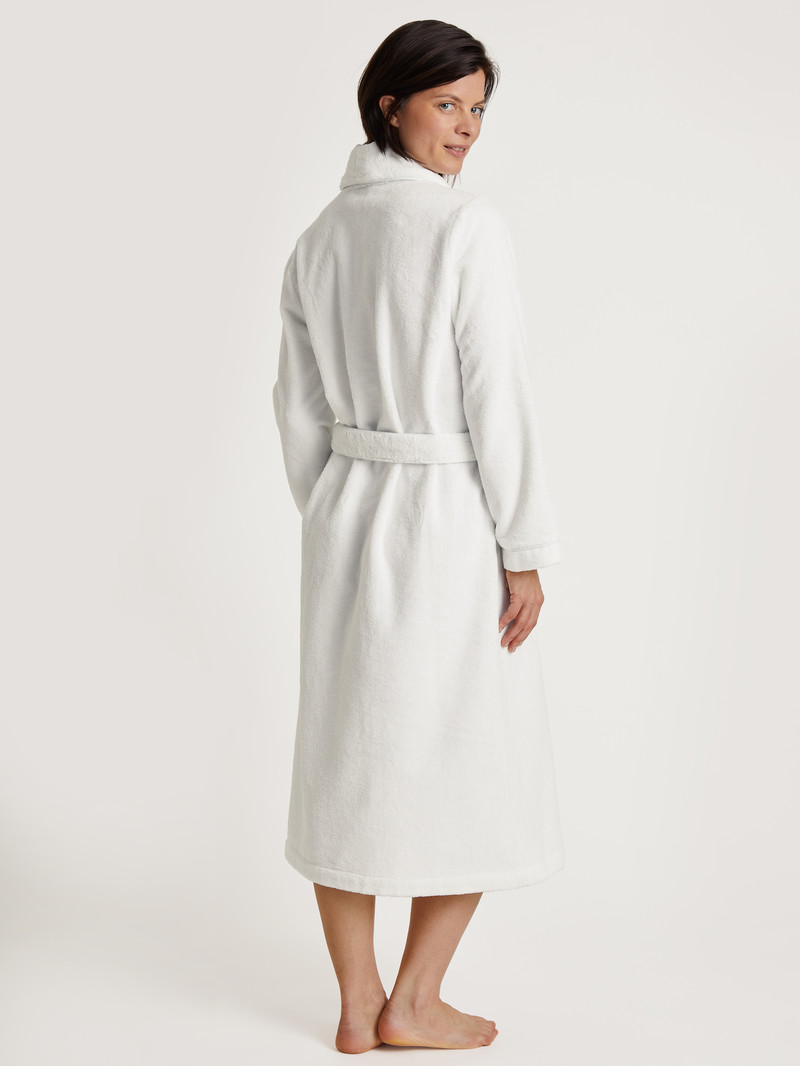 Bathrobes Calida Cosy Shower Bathrobe Blanche Femme | FTA-7438694