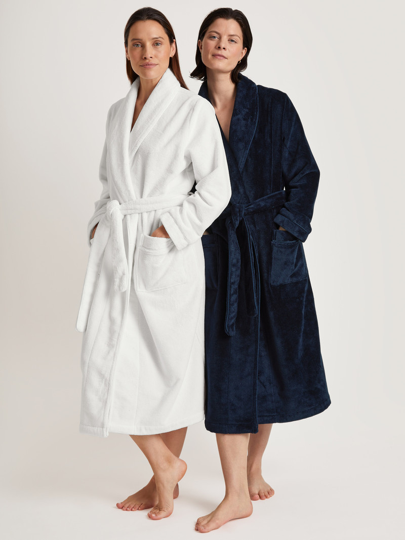 Bathrobes Calida Cosy Shower Bathrobe Blanche Femme | FTA-7438694