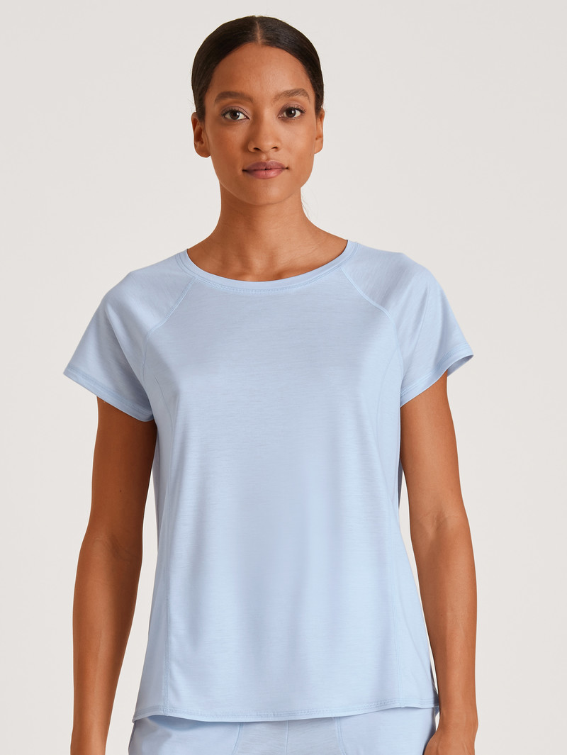 Deepsleepwear Calida Dsw Cooling Shirt Short Sleeve Bleu Femme | FTG-0250251