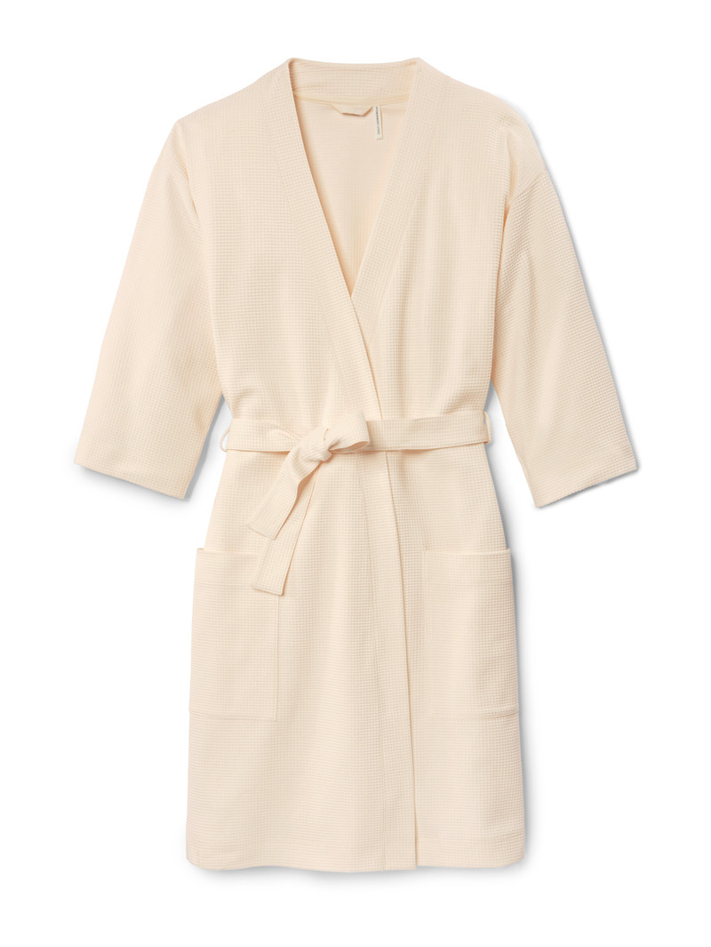 Bathrobes Calida Cosy Shower Bathrobe, Length 95cm Blanche Femme | NZL-0605169