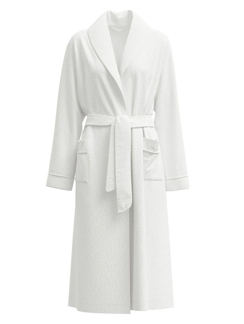 Bathrobes Calida Cosy Shower Bathrobe Blanche Femme | FTA-7438694