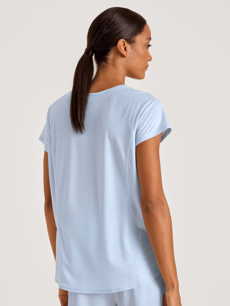 Deepsleepwear Calida Dsw Cooling Shirt Short Sleeve Bleu Femme | FTG-0250251