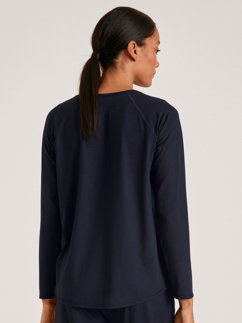 Deepsleepwear Calida Dsw Balancing Shirt Long-sleeve Noir Bleu Femme | LFX-3119794