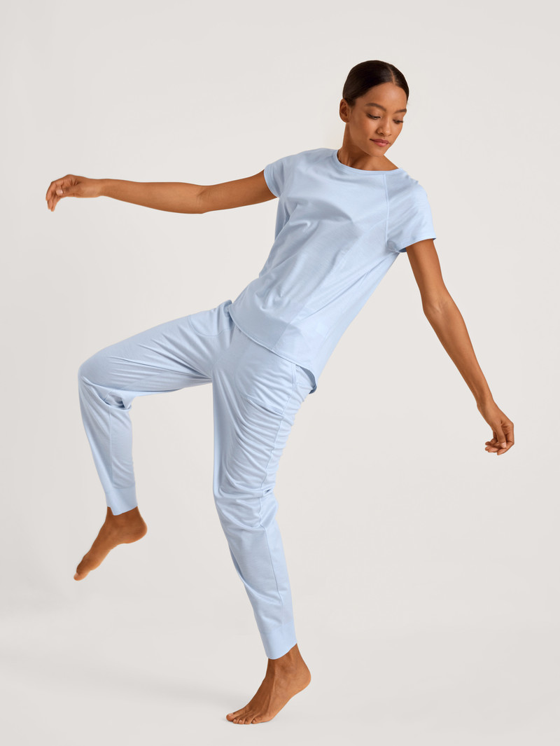 Deepsleepwear Calida Dsw Cooling Shirt Short Sleeve Bleu Femme | FTG-0250251