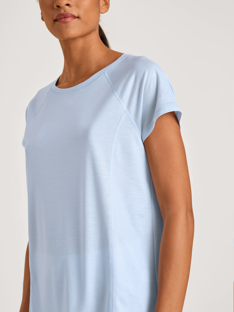 Deepsleepwear Calida Dsw Cooling Shirt Short Sleeve Bleu Femme | FTG-0250251