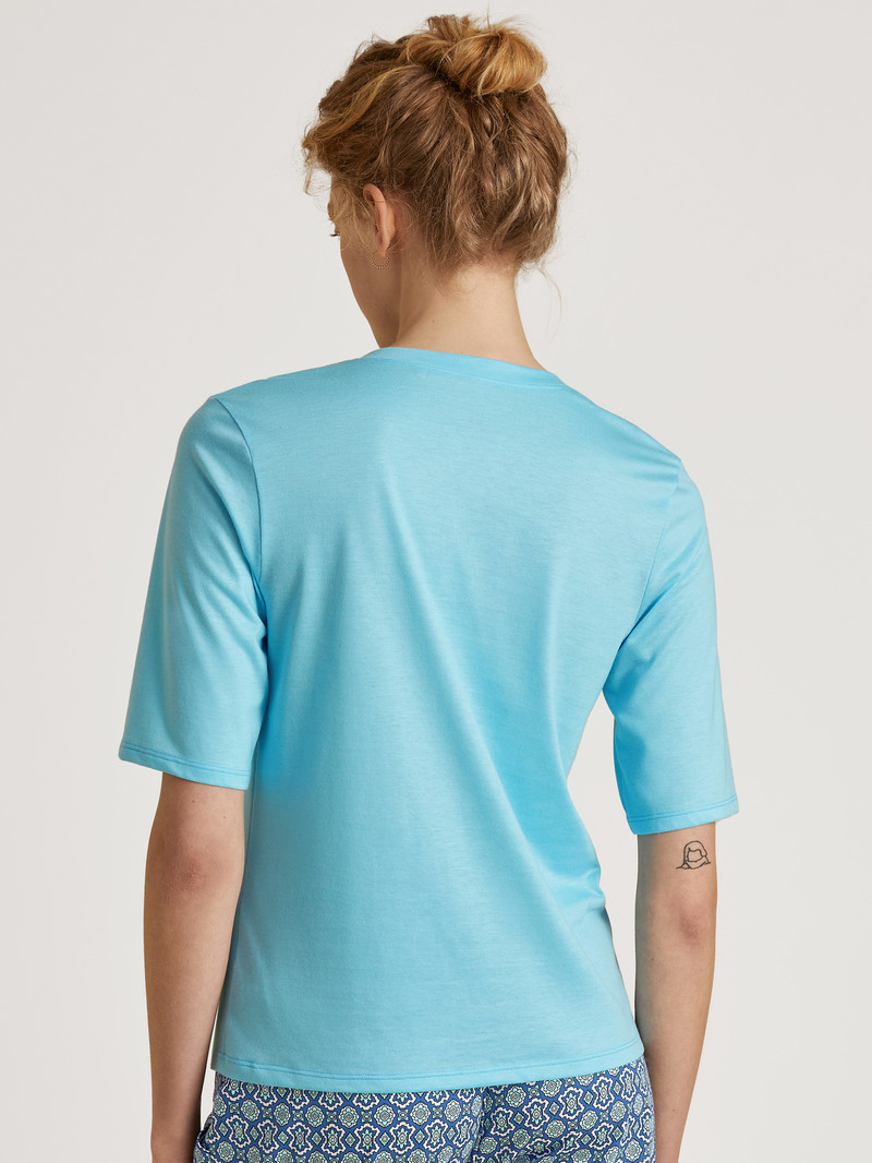 Loungewear Calida Favourites Energy Shirt Short Sleeve Bleu Femme | NYJ-8108506