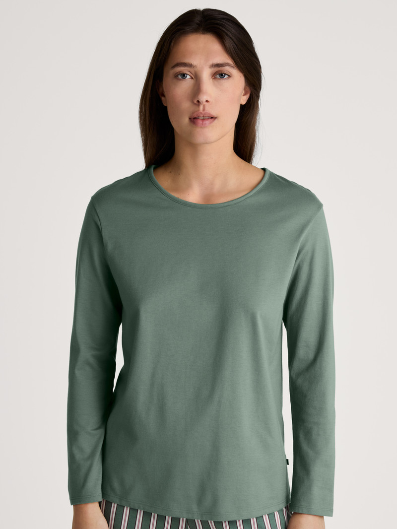 Loungewear Calida Favourites Ground Shirt Long Sleeve Vert Femme | PUP-9247088