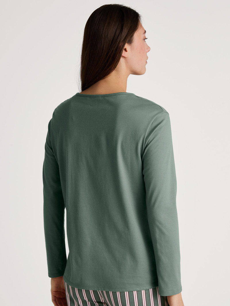 Loungewear Calida Favourites Ground Shirt Long Sleeve Vert Femme | PUP-9247088