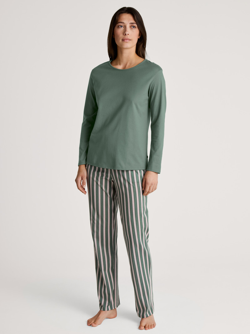 Loungewear Calida Favourites Ground Shirt Long Sleeve Vert Femme | PUP-9247088